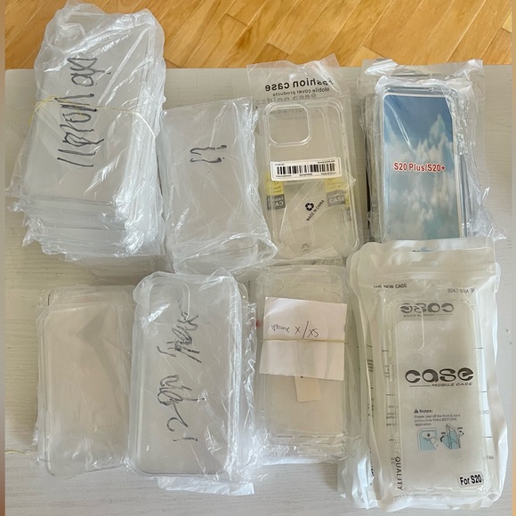 iPhone and Samsung clear hard plastic phone cases